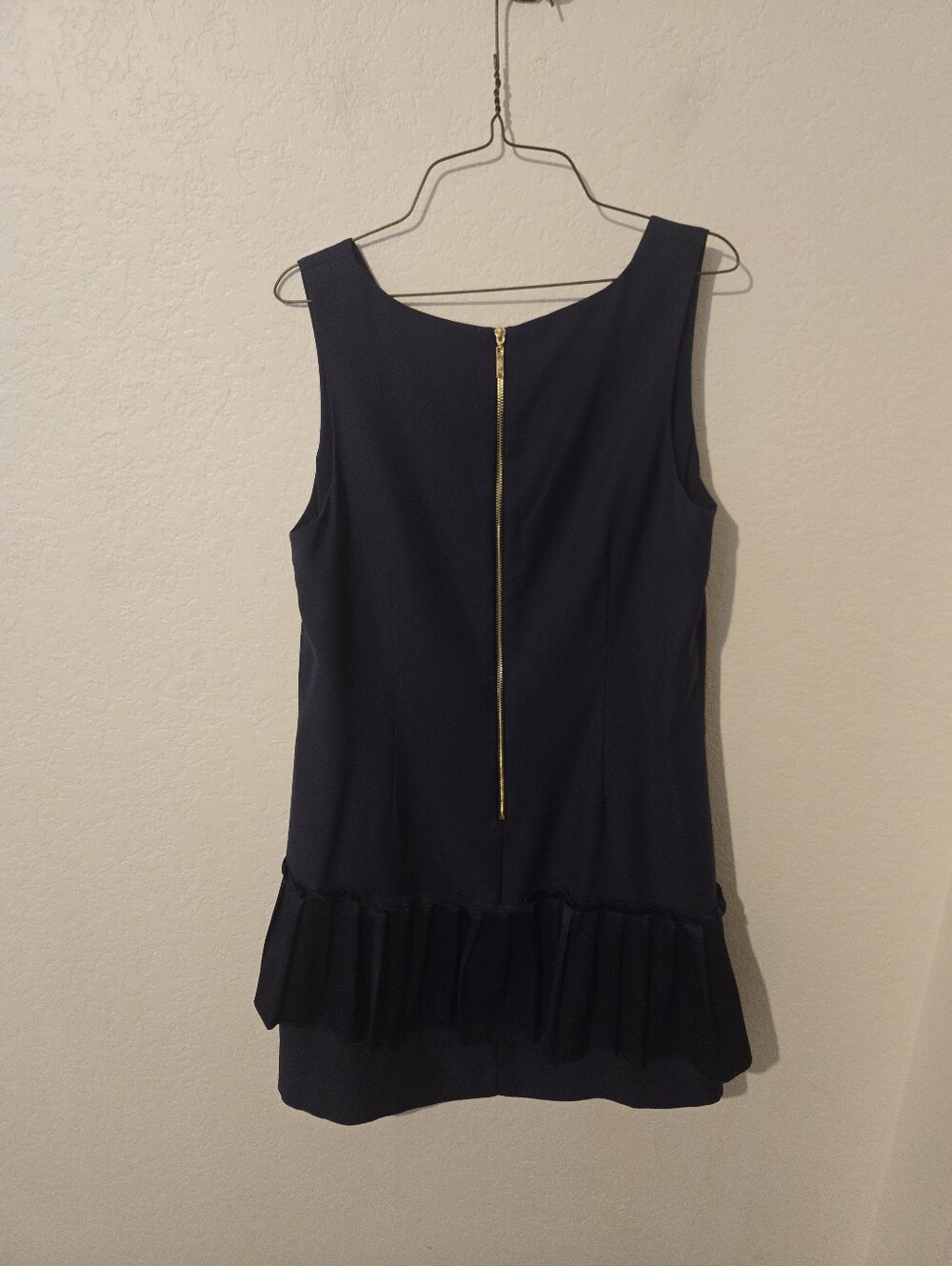 Eliza J Navy Sleeveless V-Neck Ruffle Hem Dress - Picture 5 of 5